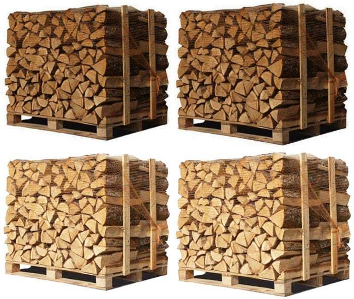 4 x paletas (2 robles blancos + 2 hayas/encanto) – 40 cm logs